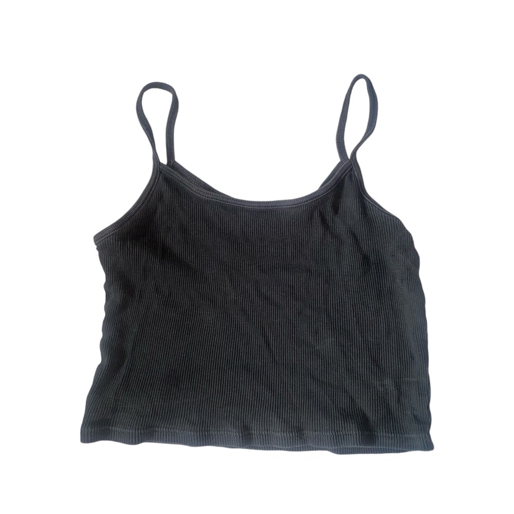 basic brandy melville ribbed gray cropped tank top